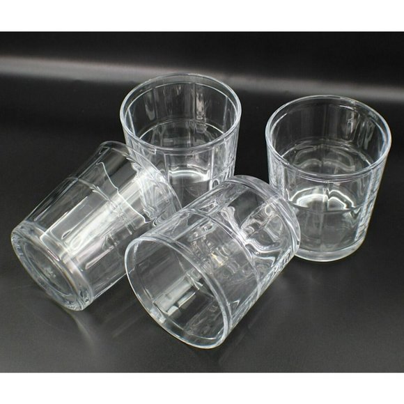 PASABAHCE Turkish Glass Tumblers Clear Squares Pattern Vintage - Picture 3 of 5
